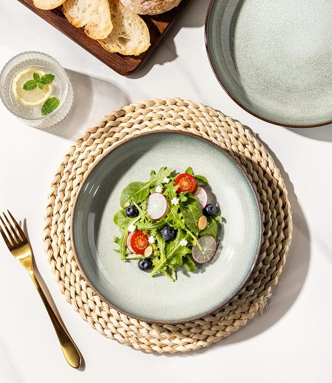 GBhome 8.5'' Ceramic Pasta Bowls, 36oz Stoneware Salad Bowls Set of 6 | - Image 4