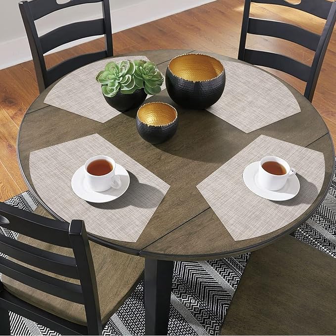 SHACOS Wedge Placemats Set of 8 Woven Vinyl Placemats - Image 5
