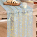 Artoid Mode Gold Gauze Light Blue Table Runner 120 Inch 10FT, Glitter Metallic by ArtoidMode
