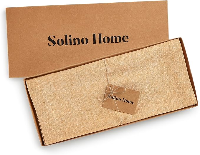 Solino Home 100% Pure Linen Table Runner Golden Nugget, Athena 14 x 144 in | - Image 5