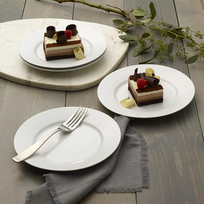 Everyday White Classic Rim Set of 4 Salad Plates, 8.25 inch - Image 6