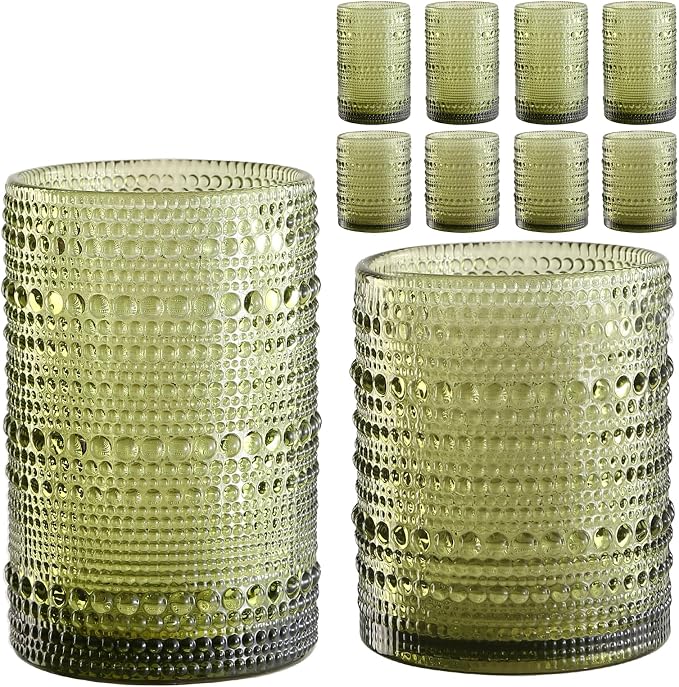 ZMOWIPDL 12oz & 15oz Hobnail Drinking Glasses, by ZMOWIPDL