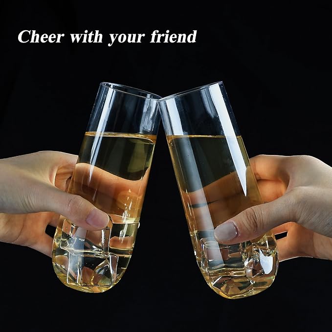 Bestluck 48 Pack 9 oz Clear Stemless Plastic Champagne Flutes | Clear - Image 5