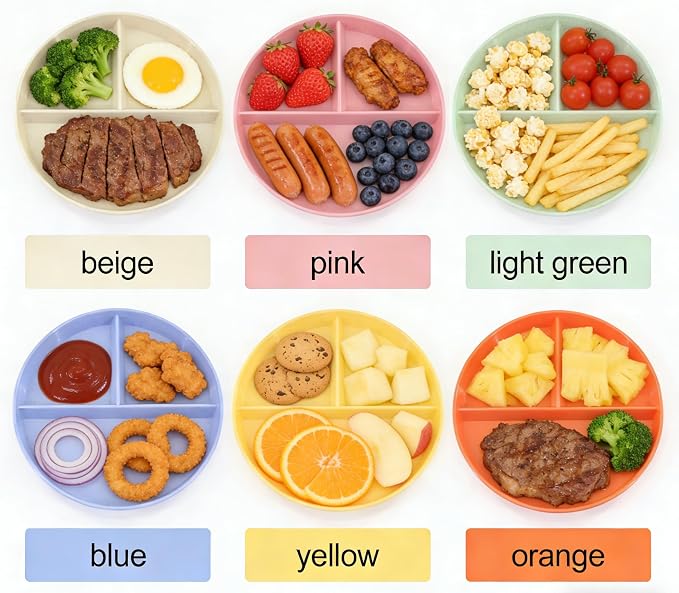 9-Inch Large Multicolor Wheat Straw Divided Plates – 6Pack Unbreakable - Image 6