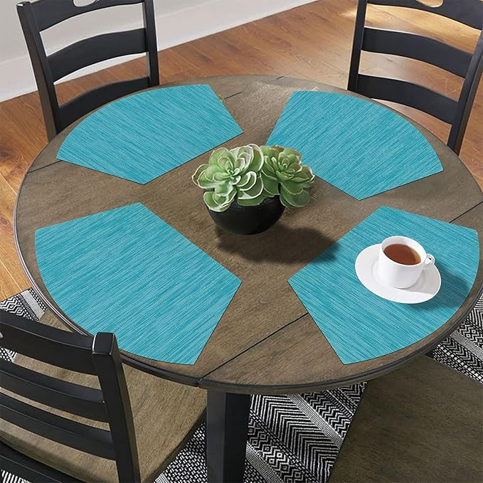 SHACOS Wedge Shape Placemats Set of 4 Round Table Placemats Heat Resistant - Image 5
