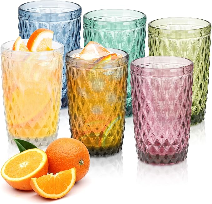 Topsky Highball Drinking Glasses Set of 6, 12 oz Colored Glassware by HomeandKitchenNO1