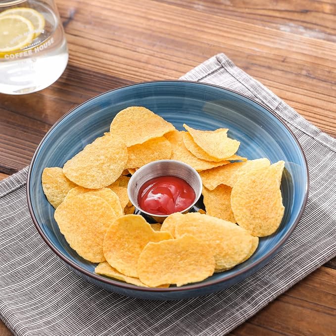 Selamica Porcelain 26 Ounce Salad Pasta Bowls, 8 inch Wide and Shallow Serving - Image 7