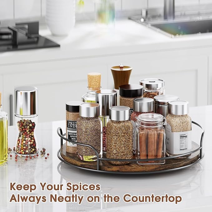 LAMU Lazy Susan Organizer, Table Top, Countertop, Spice Organization, 1 Pack - Image 5