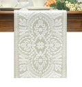 KEVA Boho Table Runner 110inches Long, Farmhouse Rustic Vintage White by KEVA
