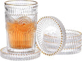 Set of 5 Modern Clear Coaster-Glass Coasters by Unknown