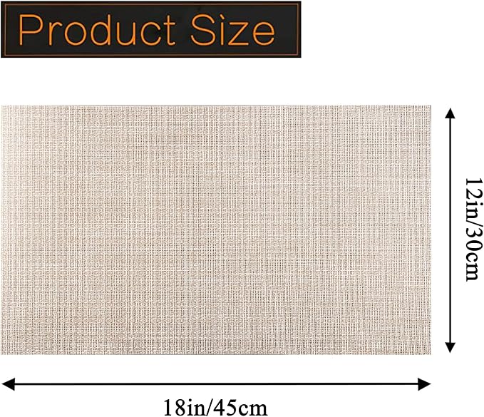 PIGCHCY Beige Placemats Set of 4 Vinyl PVC Durable Place Mats - Image 2