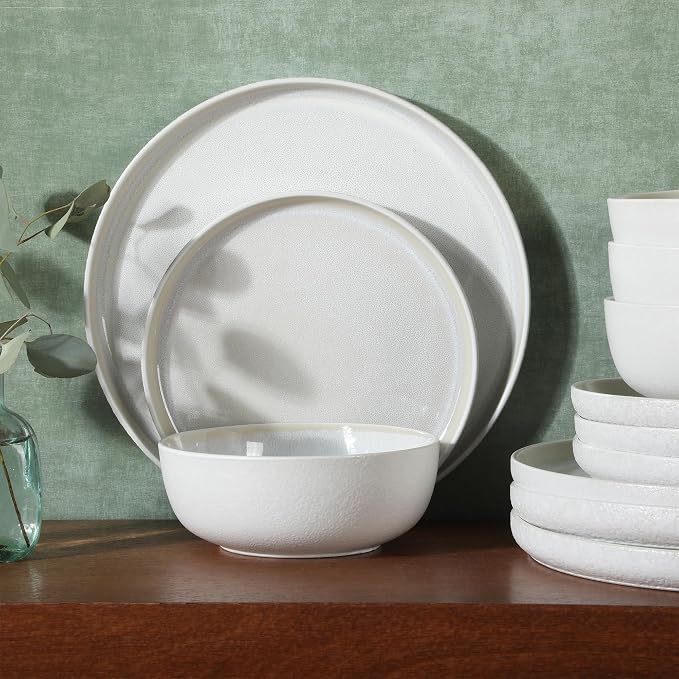 Gibson Elite Tahoe Sunset 12 Piece Stoneware Reactive Glaze Ceramic Plates and - Image 6