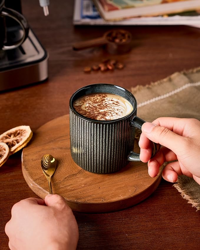famiware Coffee Mug Set for 8, Star 12 oz Catering Mugs Cup Set - Image 5
