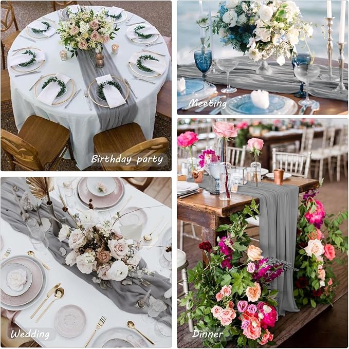 12 Pack 10Ft Cheesecloth Boho Gauze Table Runner - Image 6