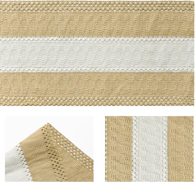Artoid Mode Burlap Brown Farmhouse Woven Table Runner 12x90 Inch | Seasonal - Image 6