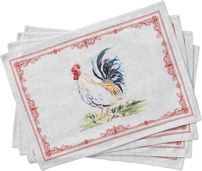 Maison d' Hermine Placemats Set of 4 Reusable 100% Cotton | Cloth Place Mats by MaisondHermine