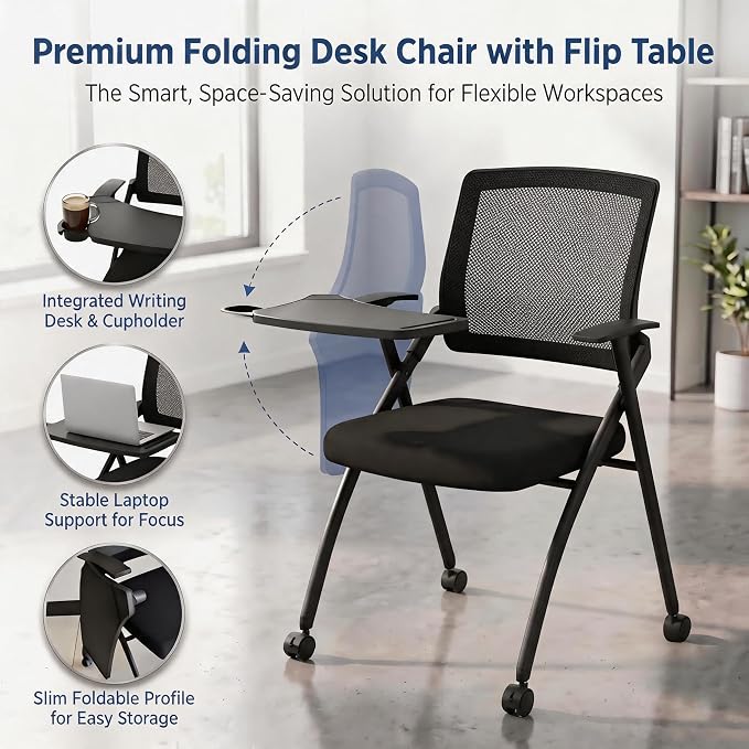 2 Pack Folding Office Chair - Image 5