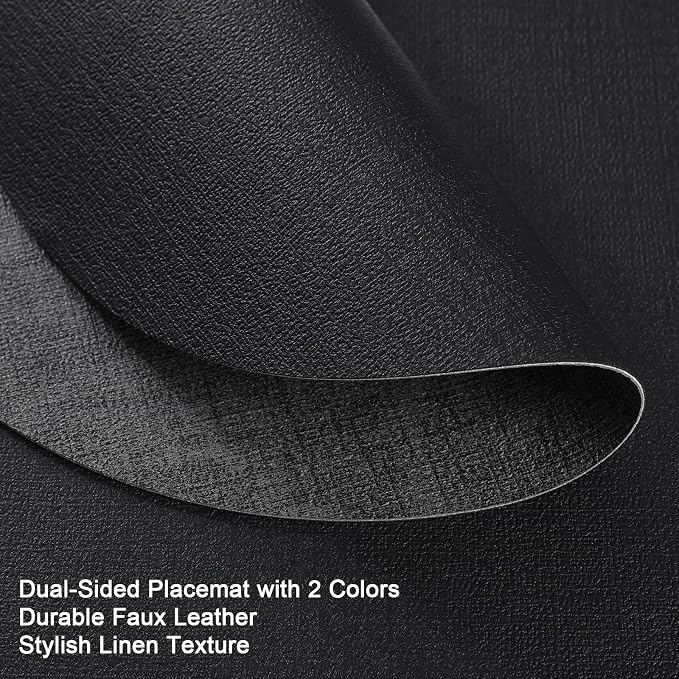 Faux Leather Placemats Set of 4, Dual Sided - Image 2