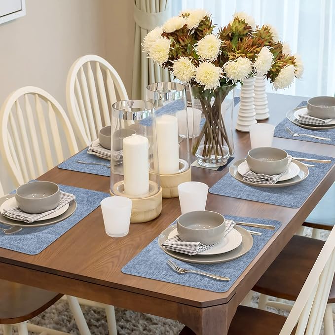 Maxpearl Faux Leather Placemats Set of 4, Suitable - Image 2