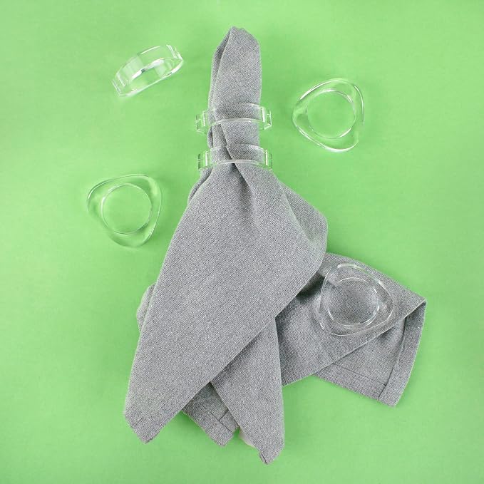 Clear Acrylic Napkin Rings Set of 12 - Image 6