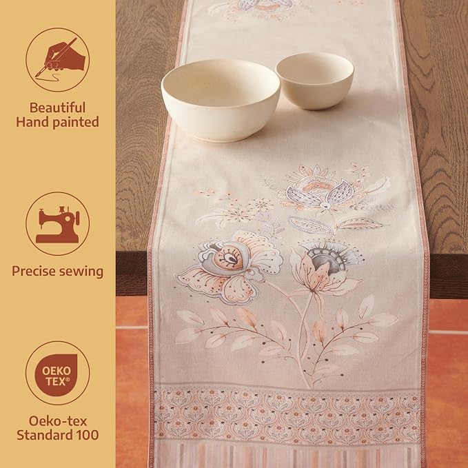 Maison d' Hermine Table Runner 100% Combed Cotton 14.5"x72" | Table Runners 72 - Image 2