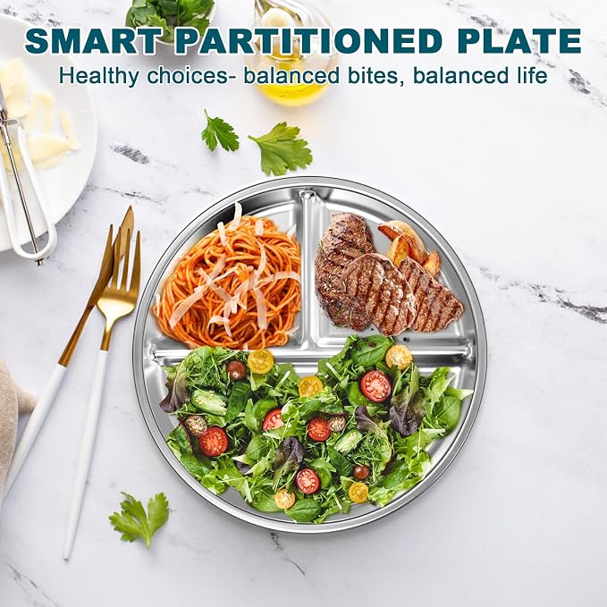 EWFEN Stainless Steel Toddler Plate Set of 6, Non Slip | Unbreakable Toddler - Image 5
