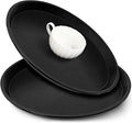 Zopeal 2 Pieces 14" Black Round Restaurant Serving Tray, Plastic Non Slip by Zopeal