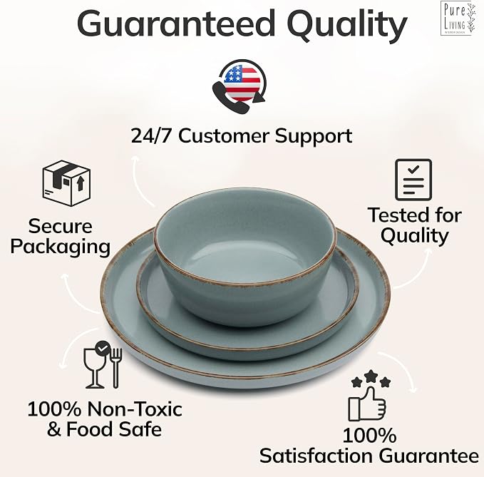 12 Piece Stoneware Dinnerware Set - Image 8