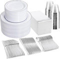 GATHER 700PCS Silver Plastic Plates 100 Guest by Gather