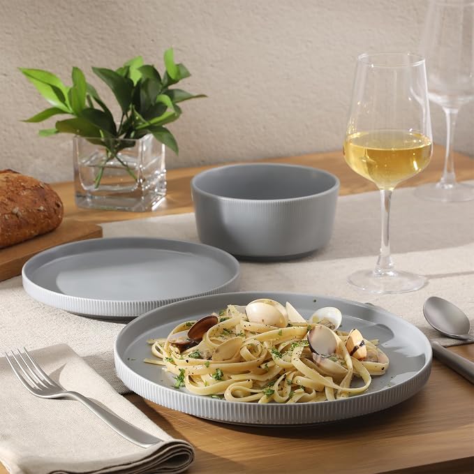 Gibson Home Dempsey Road 12-Piece Stoneware Dinnerware Set – Service - Image 5