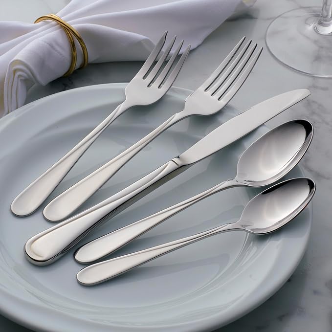Oneida Silverware Set For 4, Flight Everyday Dinner Knives Flatware Set of 4 - Image 5