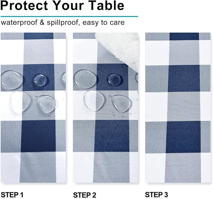 Checkered Tablecloth 2 Pack 52 x 70 inch, Stain and Wrinkle Resistant, Suitable - Image 4