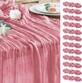 Cheesecloth Table Runner Dusty Rose 10FT Boho Gauze, 12 Pack | 120 Inch Cheese by Wokceer