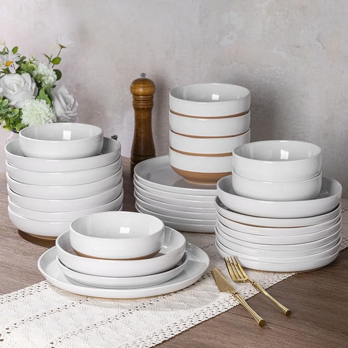 AmorArc 8.75'' Large Ceramic Pasta Bowls, 38oz Handpainted Stoneware Bowls Set - Image 8