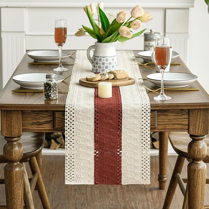 Artoid Mode Caramel Farmhouse Rustic Table Runner 12x60 Inch | Seasonal Holiday - Image 2