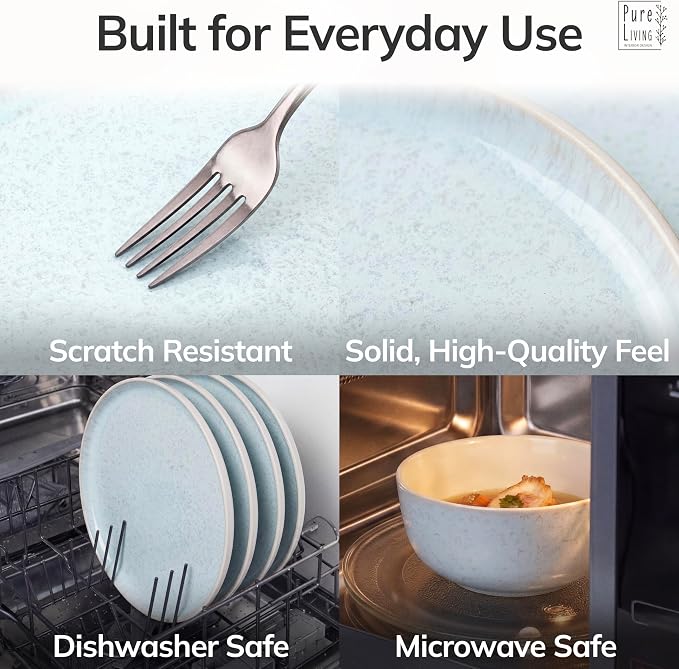 12 Piece Stoneware Dinnerware Set - Image 4