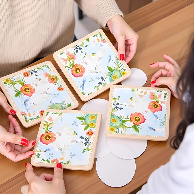Lightahead Set of 4 MDF Wood Square Coasters - Image 5