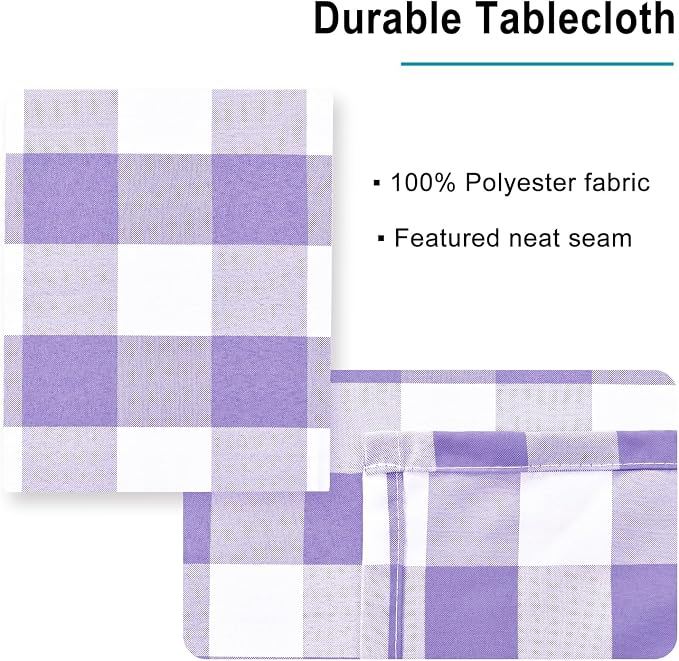 Checkered Tablecloth Rectangle 54 x 80 Inch - Image 3