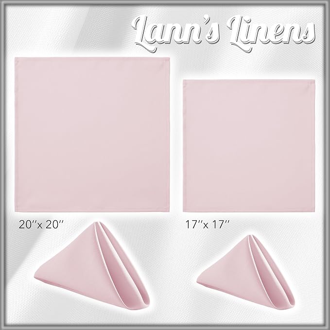 Lann's Linens Set of 12 Cloth Dinner Napkins, 20-inch Polyester Napkins - Image 8