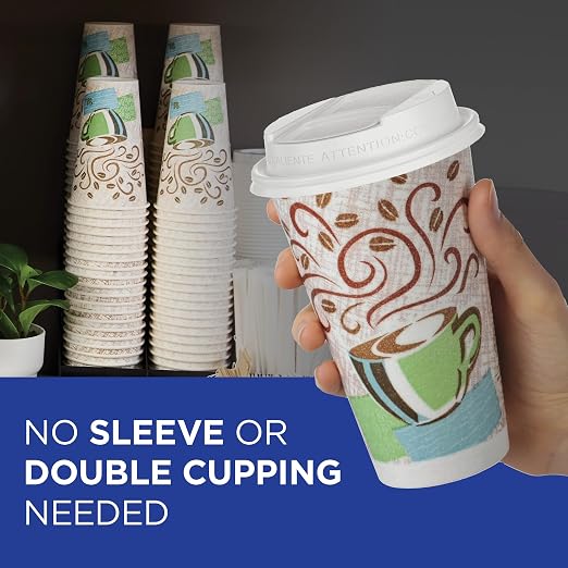 Dixie PerfecTouch 10 oz Paper Coffee Cups By GP PRO, Coffee Haze Design - Image 6
