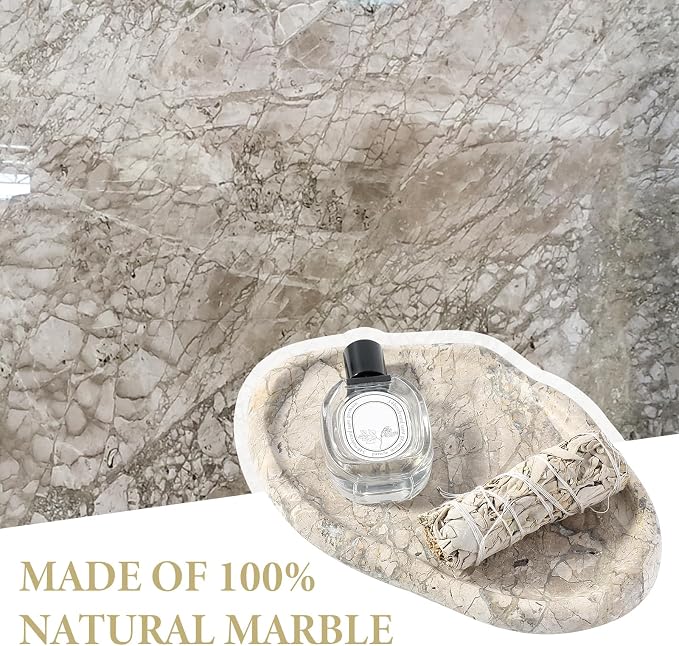 Marble Vanity Tray for Bathroom, Cloud Shape Stone Key Tray | 10" x 7" Marble - Image 4