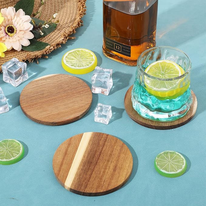 36PCS Unfinished Wood Coasters for Drinks 4 Inch Wooden Coaster Stackable - Image 3