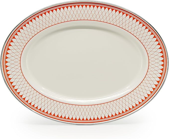 Golden Rabbit Enamelware Oval Platter, 12 x 16in, Siera Sevilla | 12 x 16in by GoldenRabbitEnamelware