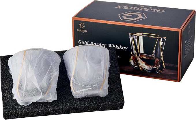 GLASKEY Crystal Whiskey Glasses Set of 2 - Image 7