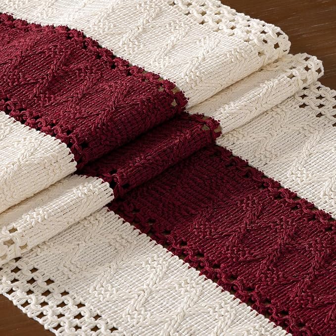 DeZerlor Boho Macrame Table Runner Farmhouse Woven Small Table Runner - Image 5