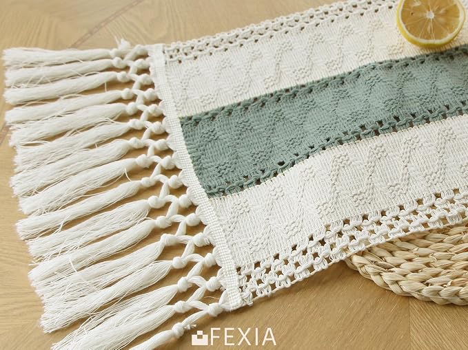 Boho Table Runner for Home Decor 12x36 Sage Green Fall Decorations | 36 Inches - Image 4