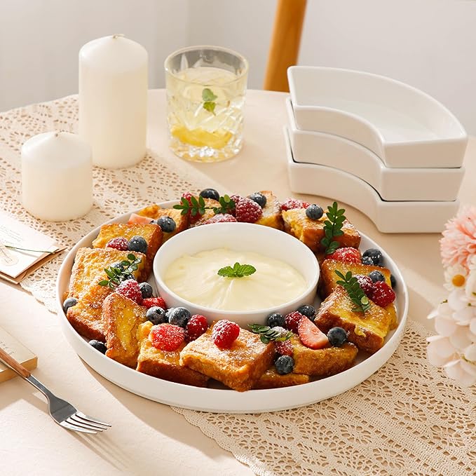 MALACASA Porcelain Divided Serving Dishes, Appetizers Tray, Serving Tray - Image 6