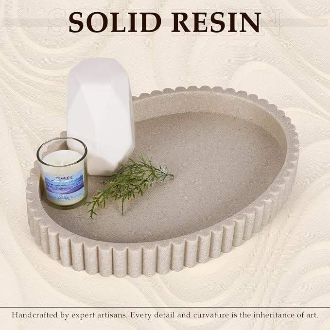 Oval Tray for Coffee Table Decor, Solid Resin, Aesthetic Home Decor, Table - Image 6