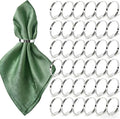 100 Pcs Silver Napkin Rings Bulk, Exquisite Round Napkin Ring Buckles, Suitable by YMGN
