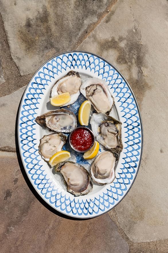 Golden Rabbit Enamelware Oval Platter, 12 x 16in, Fish Camp | 12 x 16in - Image 3